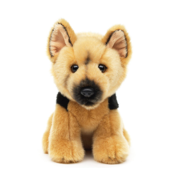 Plüschtier Hund, Deutscher Schäferhund, braun-schwarz, 18cm, Uni Toys