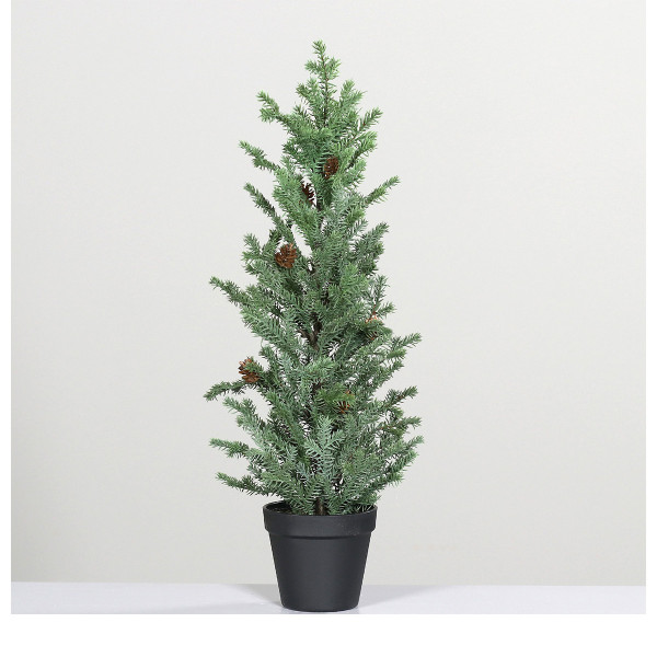 Kunstpflanze Tannenbaum, Tannenbaum mit Zapfen getopft, 60cm, DPI