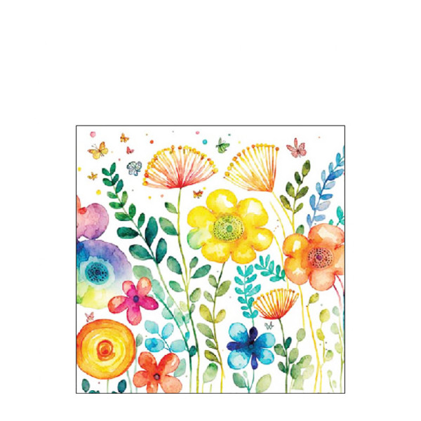 Ambiente Papierservietten bunte Frühlingsblumen, 25x25cm