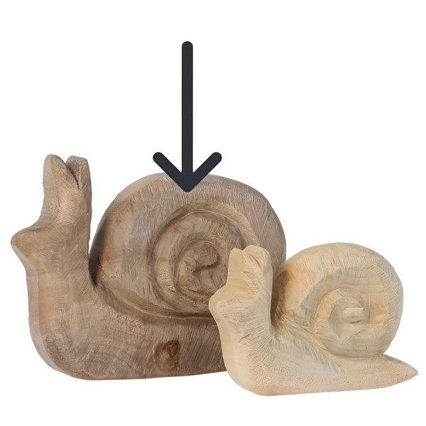 Deko Schnecke Naturholz, Holzschnecke grau sägerau, 40cm, WMG Grünberger