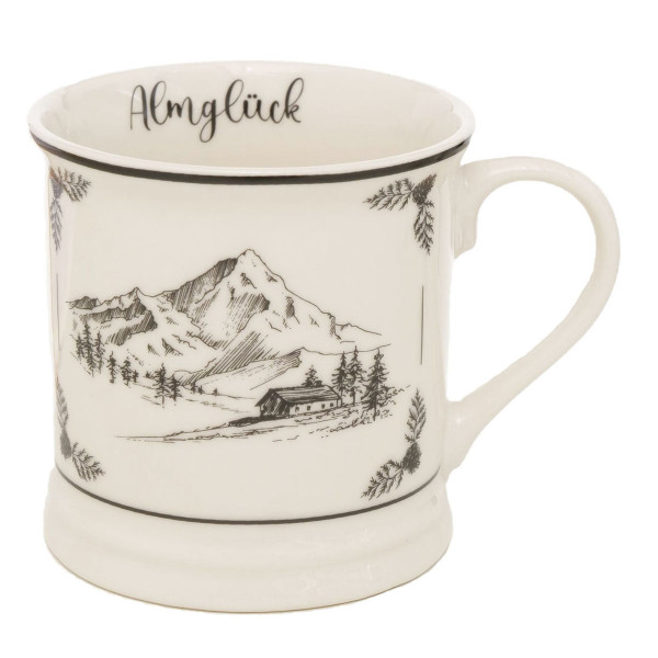 Keramik Becher Berge, Jumbobecher Almglück Kitzbühel, 420ml, Boltze Home Collections