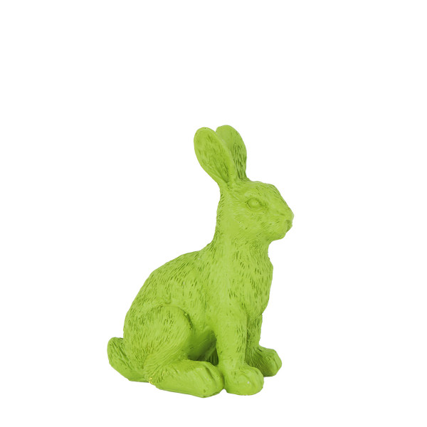 Deko Hase, Osterhase sitzend, grün, 9x11cm, Polyresin