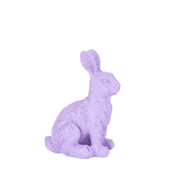 Deko Hase, Osterhase sitzend, flieder, 9x11cm, Polyresin