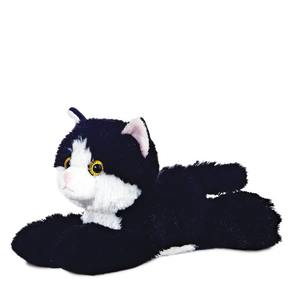 Plüsch Katze Maynard, schwarz-weiß, Mini Flopsies, 20cm, Aurora World