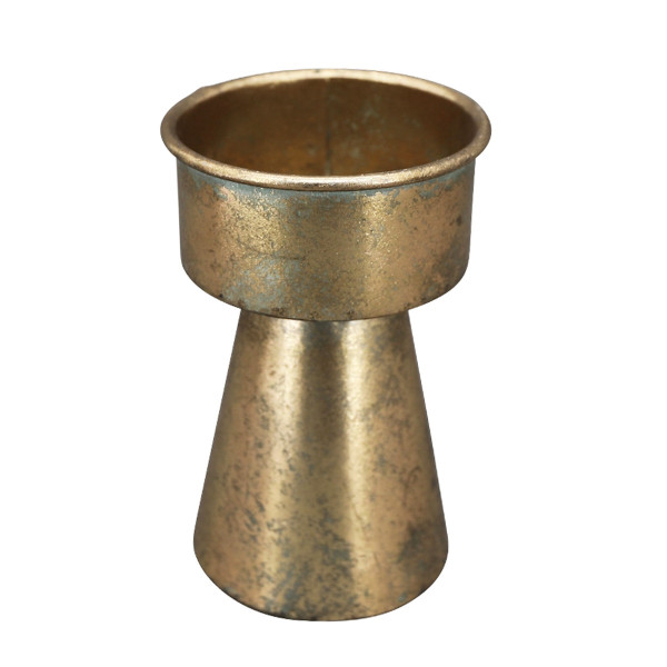 Teelichthalter Dore, antik gold, 14cm, Metall