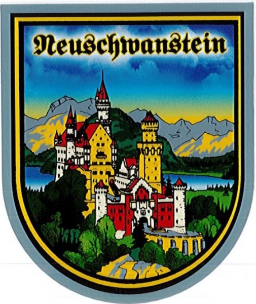 Aufkleber in Wappenform Neuschwanstein
