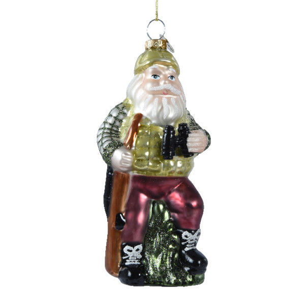 Baumschmuck Weihnachten, Weihnachtsmann Jäger, 13cm, Kaemingk