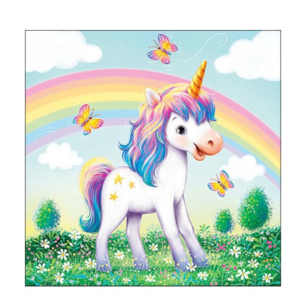 Ambiente Papierservietten Kinder, Einhorn Polly Jolly, 33x33cm