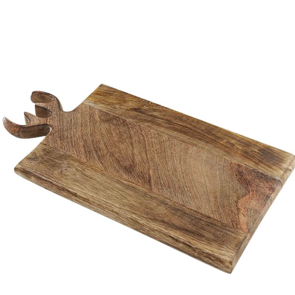 Holzbrett Vaasa, Holz Schneidebrett, Servierbrett mit Geweih, 22x40cm, Mangoholz, Boltze Home Collec