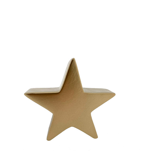 Deko Stern, Stern aus Keramik, gold matt, 13x13cm, Keramik