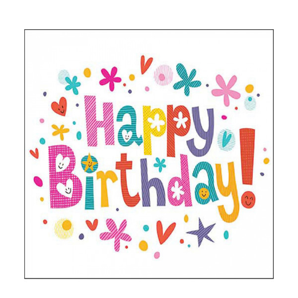 Ambiente Papierservietten Geburtstag, Happy Birthday, 33x33cm