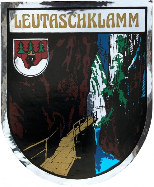 Aufkleber in Wappenform Leutaschklamm