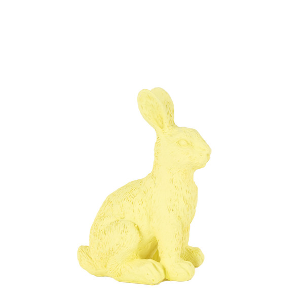 Deko Hase, Osterhase sitzend, lemon, 9x11cm, Polyresin