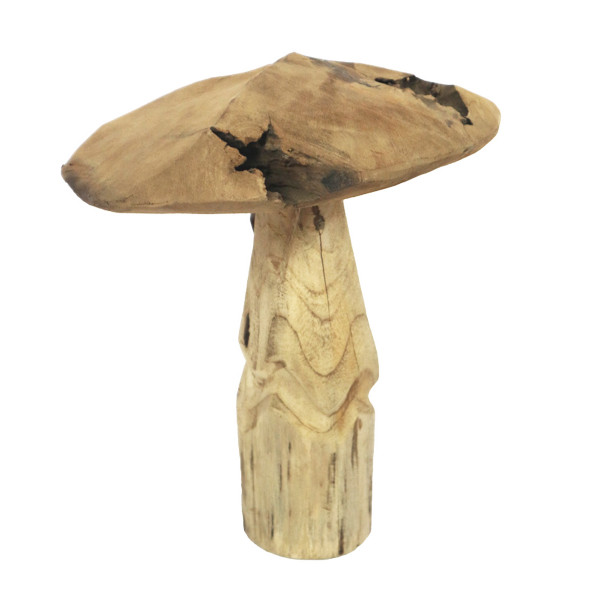 Deko Pilz Teak Rustikal, Holzpilz Teak Natur, 28x30cm, DIJK Natural Collections