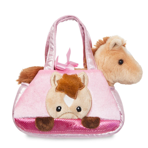 Plüsch Tasche mit Stofftier Pferd, Ponny braun, Fancy Pals, Peek-a-Boo, 20cm, Aurora World