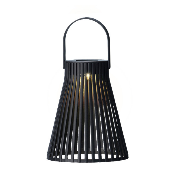 LED Solar Laterne, Kunststofflaterne schwarz, 18cm, outdoorgeeignet