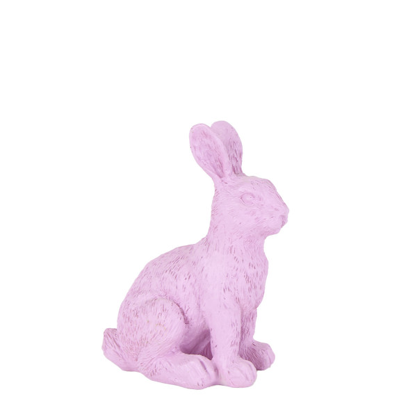 Deko Hase, Osterhase sitzend, rosa, 9x11cm, Polyresin